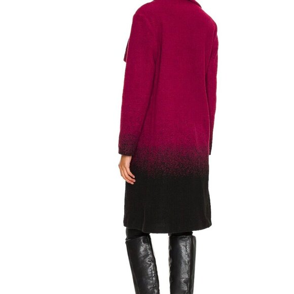 Ombre My Way Coat Steve Madden Size: M Color: Beet Magenta Black - Picture 3 of 3